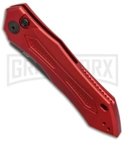 Kershaw Launch 6 Red Automatic Knife - Black Plain -Kershaw Store kershaw launch 6 red ker7800rdblk BHQ 37456 er spine large