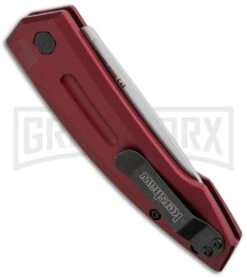 Kershaw Launch 2 Red Aluminum Automatic Knife - Stonewash Plain -Kershaw Store kershaw launch auto 2 sw red side cm large