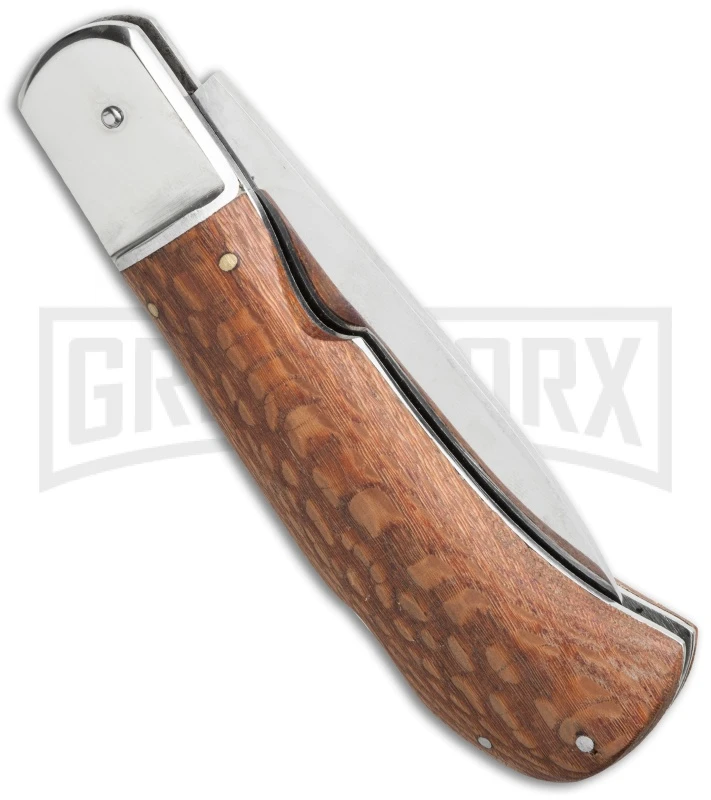 8" Russian Fish Leverlock Lockback Knife - Satin Plain 4 8" Russian Fish Leverlock Lockback Knife - Satin Plain - Image 2