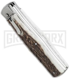 Mikov 241 Predator Stag Horn Automatic Leverlock Knife W/ Saw 8 Mikov 241 Predator Stag Horn Automatic Leverlock Knife W/ Saw -Kershaw Store mikov stag w saw bottom cm large