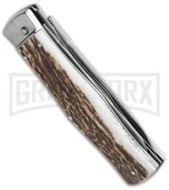 Mikov 241 Predator Stag Horn Automatic Leverlock Knife W/ Saw 9 Mikov 241 Predator Stag Horn Automatic Leverlock Knife W/ Saw -Kershaw Store mikov stag w saw side cm large