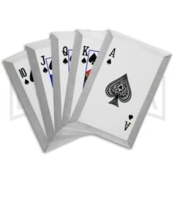 Royal Flush Black Spades Throwing Cards