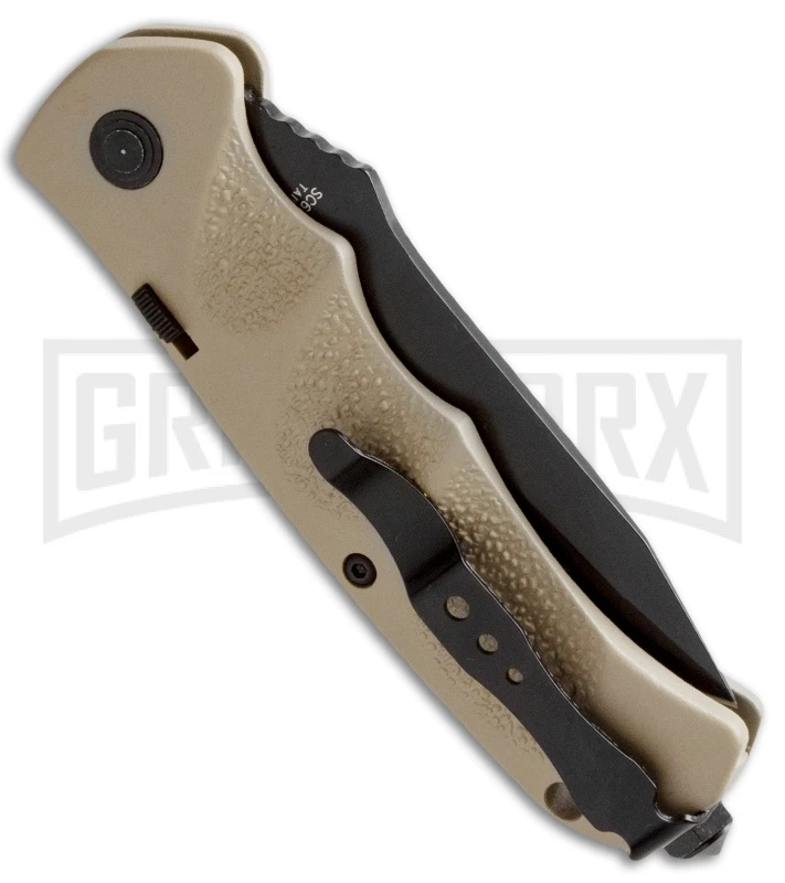 Schrade Extreme Survival Tan Automatic Knife - Tanto Black Plain 4 Schrade Extreme Survival Tan Automatic Knife - Tanto Black Plain - Image 2