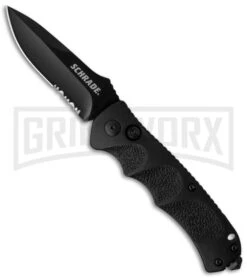 Schrade Extreme Survival SC60BS Automatic Knife - Black Serr