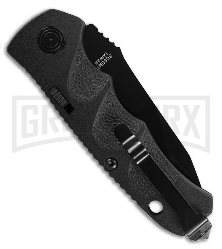 Schrade Mini Black Automatic Knife - Tanto Black Plain 4 Schrade Mini Black Automatic Knife - Tanto Black Plain - Image 2