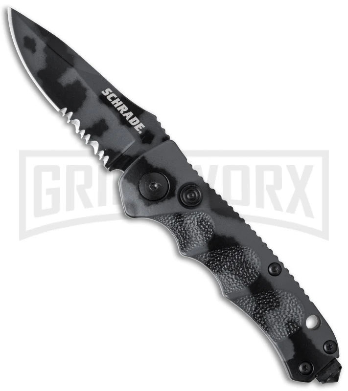 Schrade Mini Extreme Survival SC60MCS Urban Camo Automatic - Spear Point Serr 3 Schrade Mini Extreme Survival SC60MCS Urban Camo Automatic - Spear Point Serr