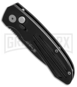 Smith & Wesson Extreme Ops SW50BS Black Automatic Knife - Black Serr -Kershaw Store smithwesson extreme ops dp black serr BHQ 1776 er spine large