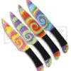 Wild Boar Tie Dye Black Cord Wrapped 4 Piece Throwing Set - Spectrum Plain -Kershaw Store wild boar tie dye black cord wrapped 4 piece throwing set spectrum BP 29071 jr large
