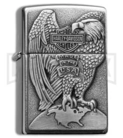 Zippo Lighter Harley Davidson Eagle - Brushed Chrome