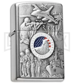 Zippo Lighter Joined Forces Emblem- Street Chrome