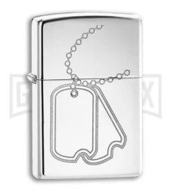 Zippo Lighter Dog Tags High Polish Chrome 24836