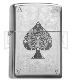 Zippo Lighter Ace Filigree - Black Ice