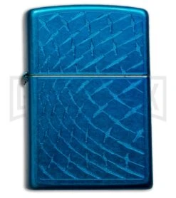 Zippo Lighter Iced Diamond Plate - Cerulean