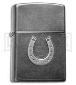 Zippo Lighter Horseshoe Embossed - Gray Dusk