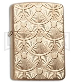 Zippo Lighter Armor Fanned Discs - Tumbled Brass