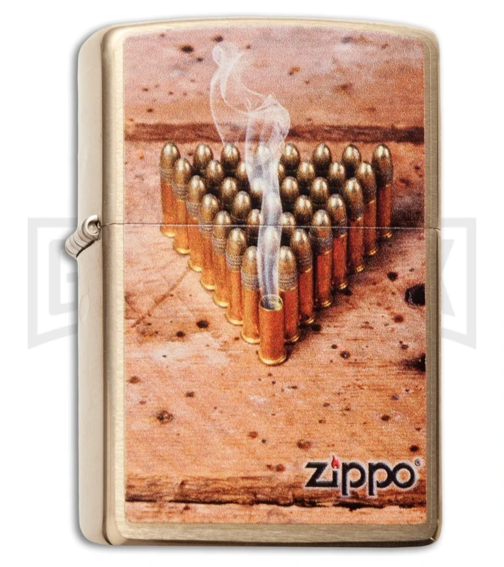 Zippo Lighter Bullets - Brushed Brass 3 Zippo Lighter Bullets - Brushed Brass