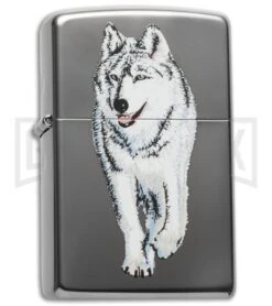 Zippo Lighter Wolf - Black Ice