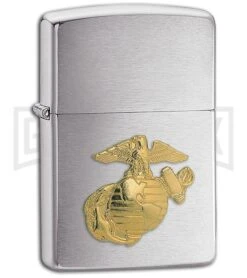 Gold Marine Emblem Zippo Lighter