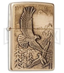 Zippo Lighter Where Eagles Dare - Brushed Brass
