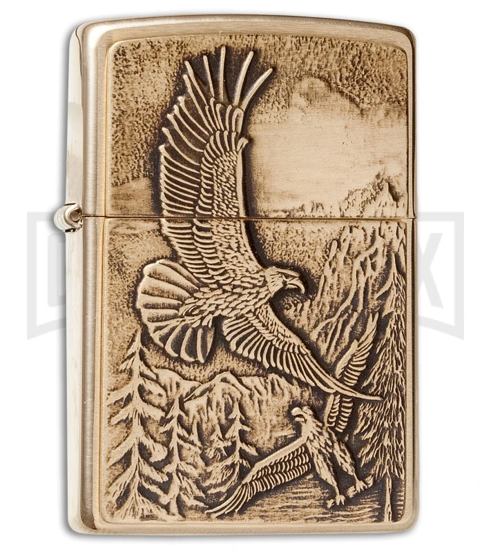 Zippo Lighter Where Eagles Dare - Brushed Brass 3 Zippo Lighter Where Eagles Dare - Brushed Brass