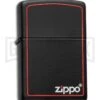 Zippo Lighter Logo & Border - Black Matte -Kershaw Store zippo lighter 218zb reg black z br dr jm large