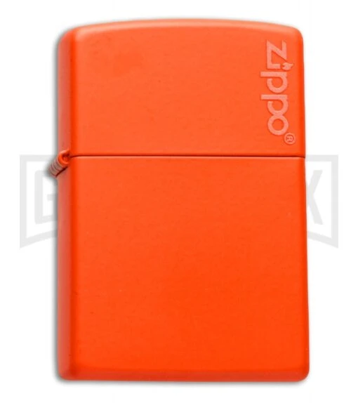 Zippo Lighter Logo - Orange Matte -Kershaw Store zippo lighter 231zl zippo logo orange jm large