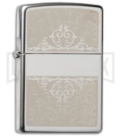 Zippo Lighter Filigree Initial - High Polish Chrome