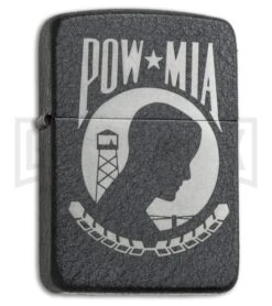 Zippo Lighter POW MIA - Black Crackle